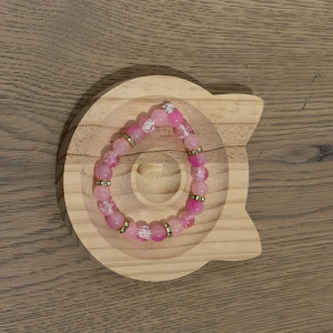 Pinkes Glasperlenarmband
